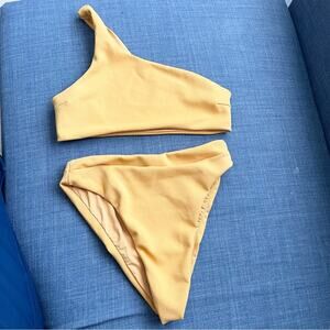 Haight Crepe Perlin Bikini Set in Yellow Two Piece Swimsuit Woman size M